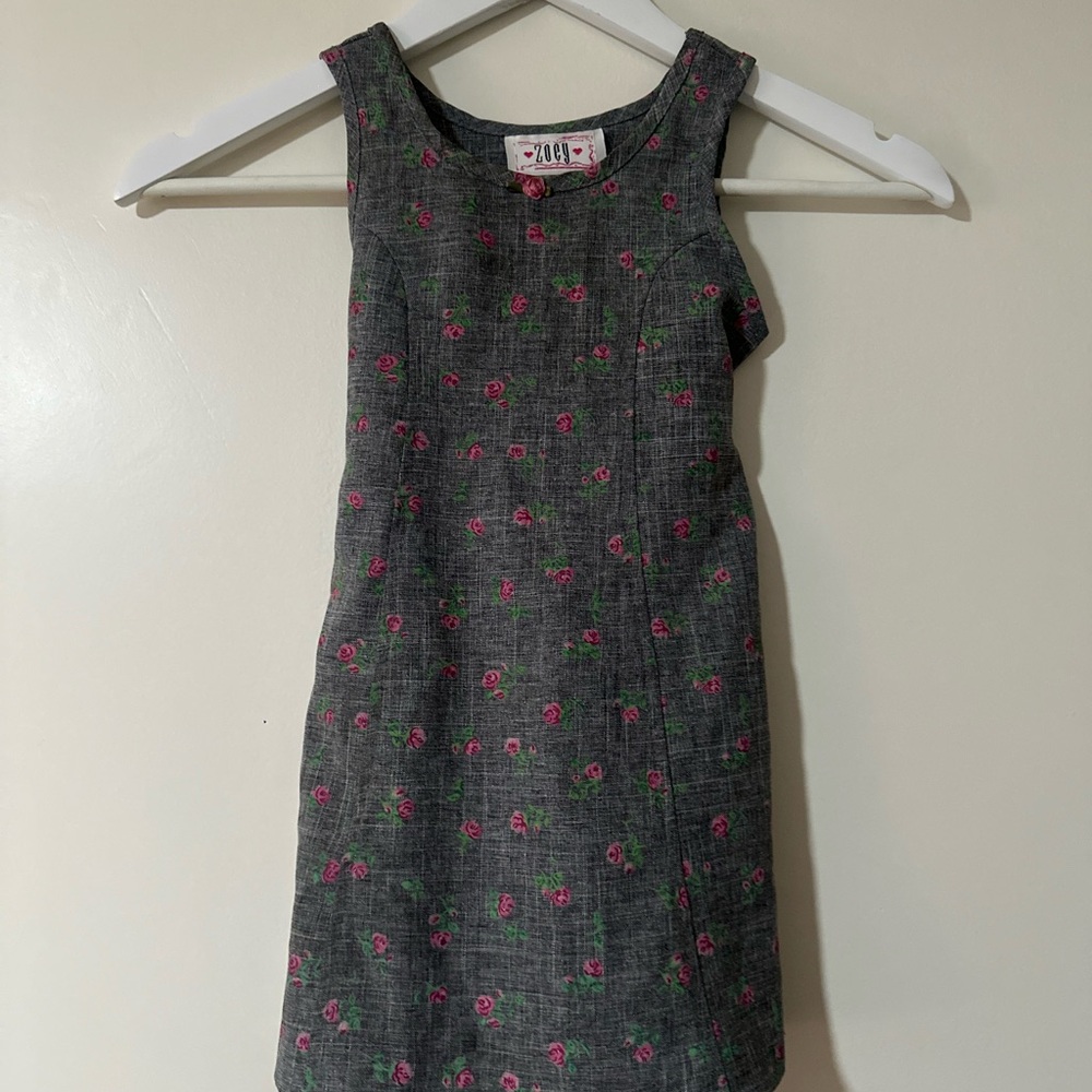 Charming Gray and Pink Kids Casual Dress